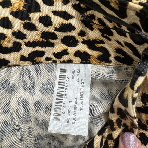 Zara Women's Cheetah Print Crop Capri Pants Size Small - Picture 7 of 8